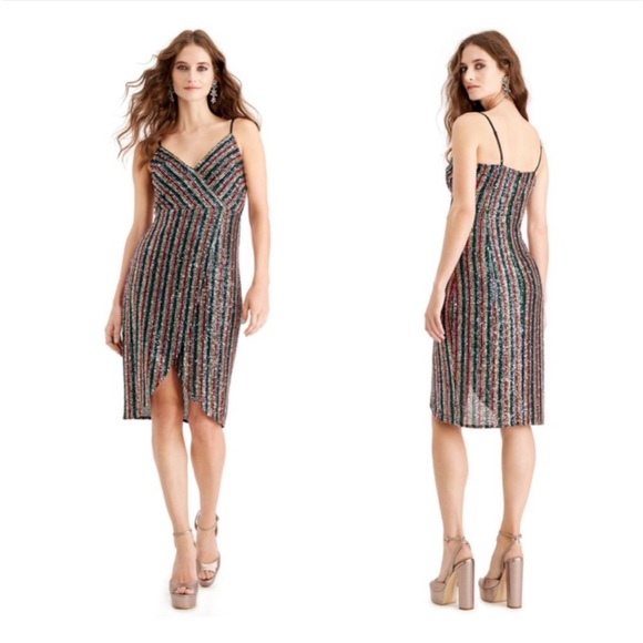 Betsey Johnson Dresses & Skirts - |Betsey Johnson| Rainbow Black Sequins Asymmetrical Midi Dress NWT Size 12